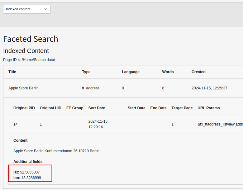 Show addtional fields