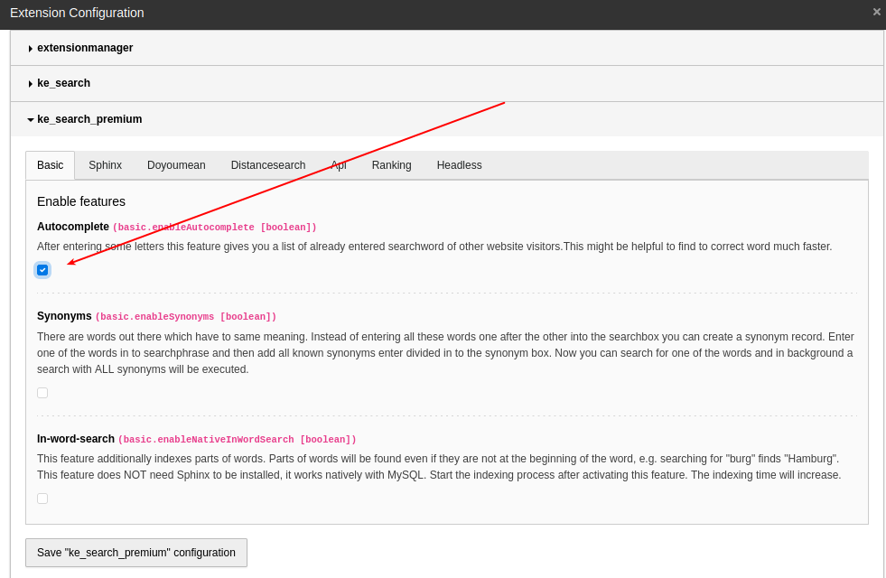 Activate the autocomplete feature